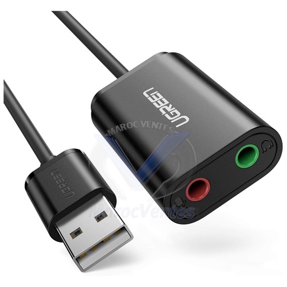 Adaptateur USB-A vers 3,5 mm Audio Stéréo Noir 30724