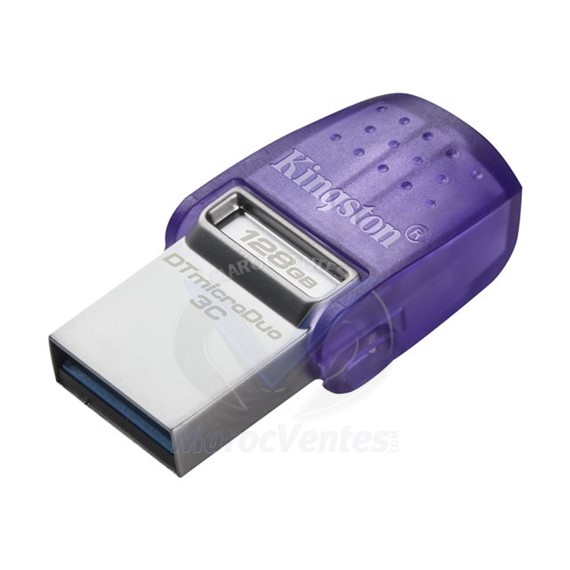 DataTraveler microDuo 3C 128 Go Clé USB Type-A / USB Type-C 3.2 Gen 1 (3.1 Gen 1) Violet DTDUO3CG3/128 Go