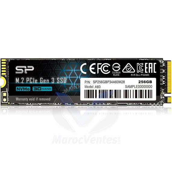 APACER Disque dur interne SSD 256 M.2 NVME SILICON POWER SP256GBP34A60M28 SP256GBP34A60M28