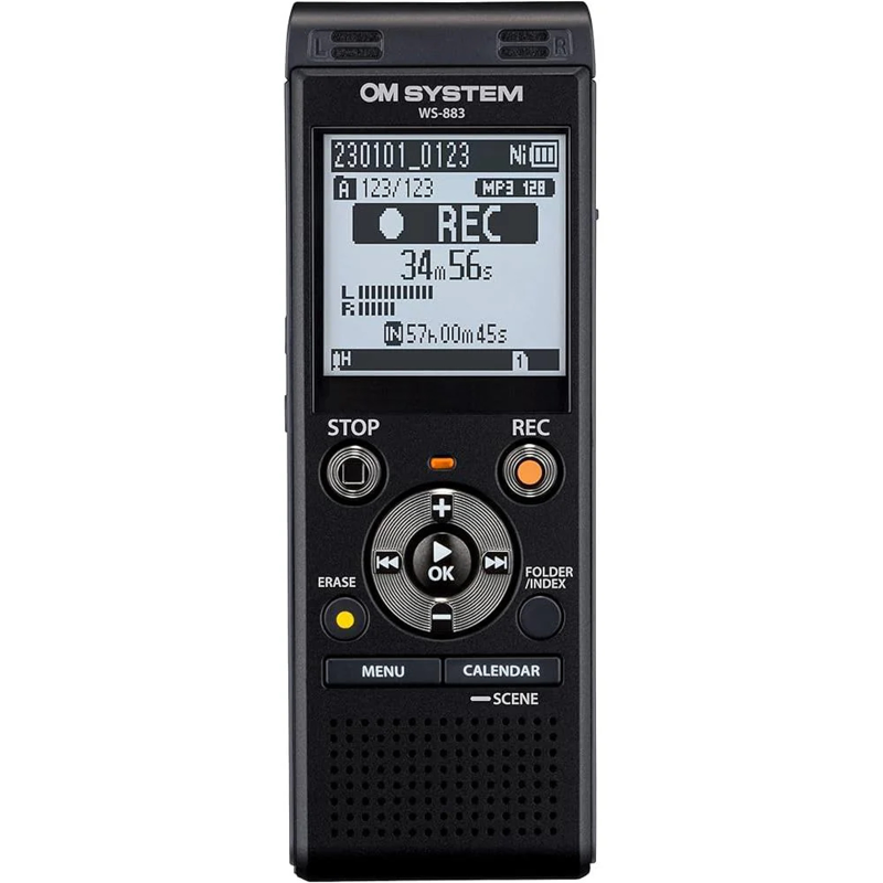 ENREGISTREUR VOCAL DICTAPHONE EN STÉRÉO DE QUALITÉ EXCEPTIONNELLE NOIR WS-883