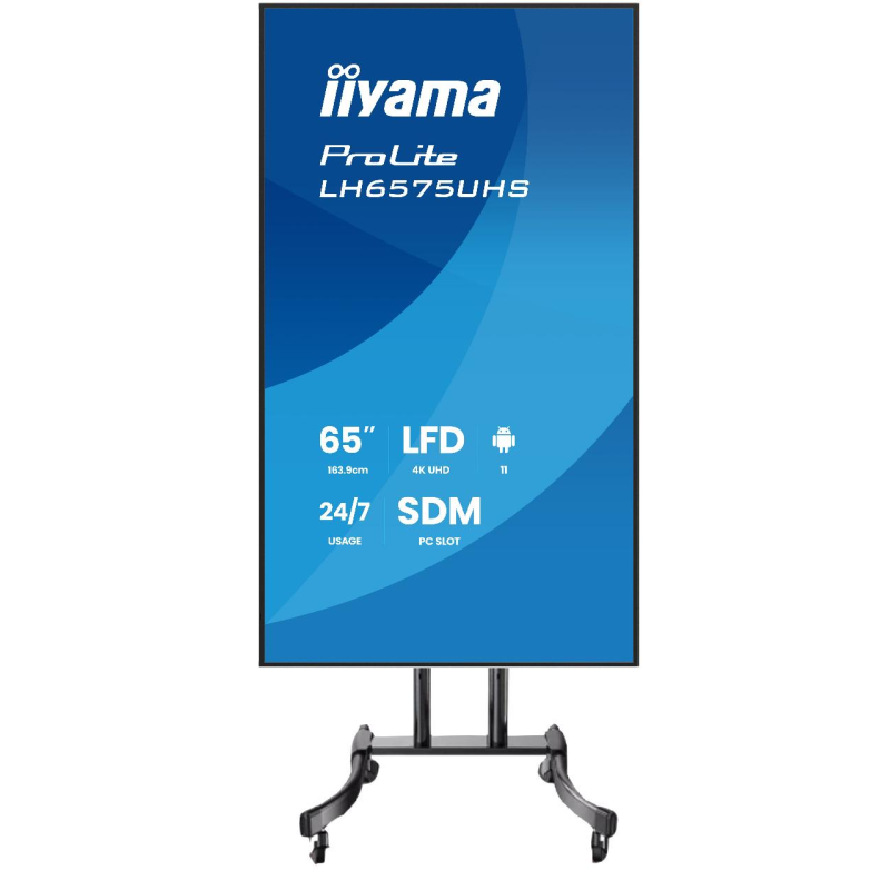 TOTEM AFFICHAGE DYNAMIQUE 65" UHD 24/7 LH6575UHS-B2AG AVEC ROULETTES