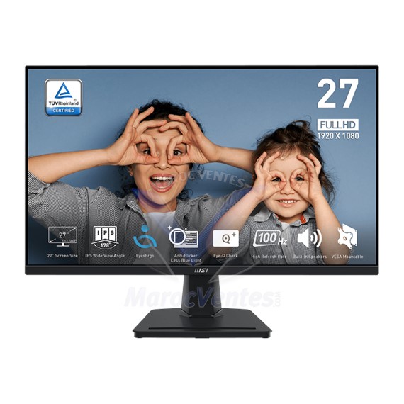 MONITEUR 27 POUCES MSI PRO MP275 100HZ 1MS FHD VGA, HDMI MSI_9S6-3PC3CM-002