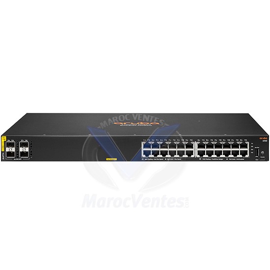 Aruba 6100 24G CL4 4SFP+ PoE Switch Géré Montable sur Rack JL677A