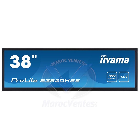 Écran LED 38" ProLite 1920 x 540 pixels HDMI/VGA/DVI Haut-parleurs intégrés 24/7 S3820HSB-B1