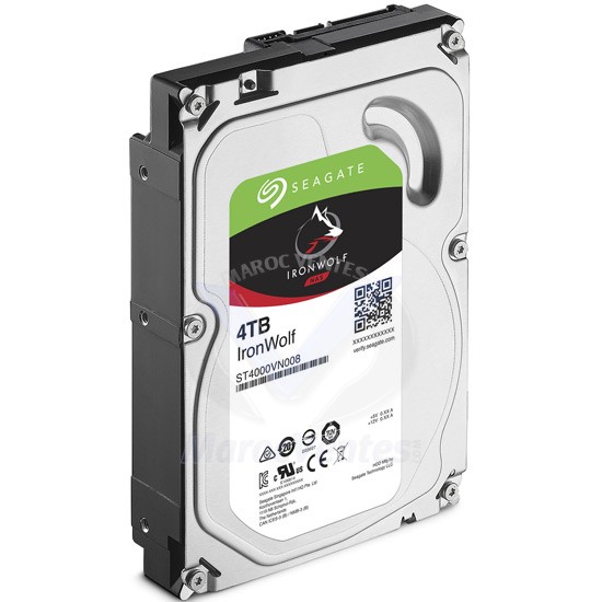 Disque Dur IronWolf 3.5" 4 To SATA III - 64 Mo pour NAS ST4000VN008